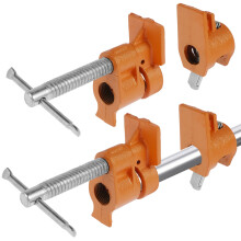 2Pcs 1/2" Pipe Clamps, Sturdy Black Metal, Adjustable Woodworking Clamp Fixture – Compatible with Standard 1/2" Pipes