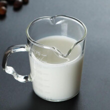 Espresso Glass Measuring Cup Jigger Heat-resistant Double Spouts Glass with Handle Ounce Measure Cup Drink Shaker Milk 150ml