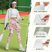 Peach Blossom Butterfly Pink High-Waist Skort Leggings XXL