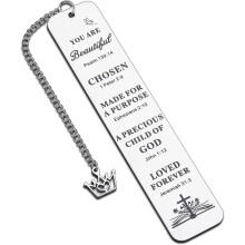 Faith-Based Baptism Gifts for Women & Girls: Inspirational Bible Bookmark, Christian Gift for First Communion, Easter Basket Stuffer – Compatible