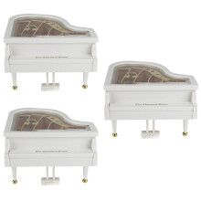 Lot de 3 boîtes à musique vintage blanches pour femmes et étudiantes, avec couvercle décoratif.