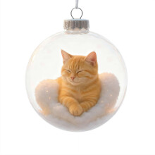 Clear Cat Christmas Ornament Ball Plastic 1 Pc