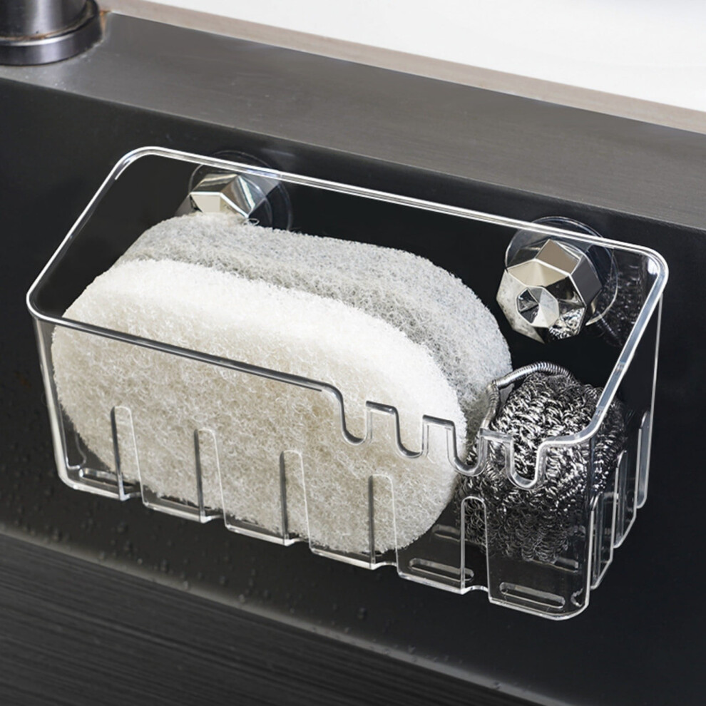 Over-Sink Sponge Holder Caddy With M-Shaped Hooks, Stainless Steel Double Sink Organizer, Hanging Basket For Brushes & Sink Stoppers Â Compatible 9152228729568