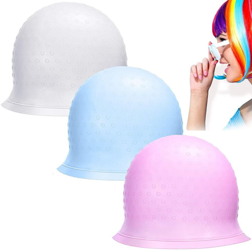Silicone Highlight Cap Reusable Highlight Hair Cap Salon Hair Coloring Dye Cap for Women Girls Dyeing Hair