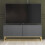 TV Unit Ripple 100cm - Dark Grey with Fluted Doors 1