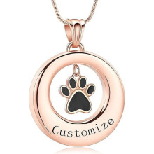 Circle of Life Pet Eternity Urn Necklace for Ashes, Paw Print Locket, Stainless Steel Memorial Keepsake – Compatible with Pet Ashes