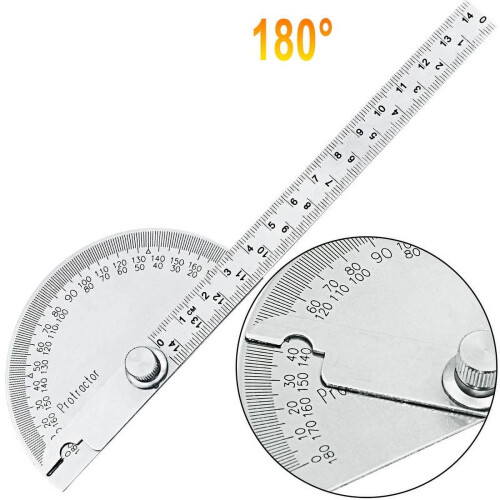 Metal Protractor Angle Finder 180 Stainless Steel 100mm 2