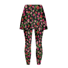 Rose Red Pink Stretchy Pickleball Skirt with Leggings for