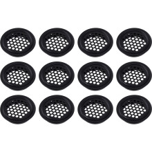20 Pcs Round Air Vents Louver Ventilation Covers for Home Ceiling Black