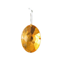 5.1" Glitter Acrylic Christmas Tree Ornaments, Simulation Gemstone Decor for Wedding, Holiday, Valentine's Day (Ellipse, Gold)