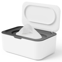 Doseerbakje voor babydoekjes, houder voor baby- en volwassendoekjes, navulbare houder, houdt de doekjes schoon. Antislip, gemakkelijk te openen