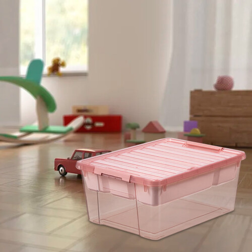 Toy Storage Box with Removable Compartments, Stackable Craft Organizer for Small Parts, Secure Clasp Lid – Compatible with LEGO