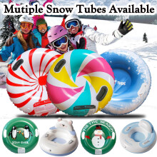 34 in Snow Tube Sled, Inflatable Winter Sledding Toy with Handles, Heavy-Duty Snow Tube for Teens Adults, Outdoor Winter Snow Sports Fun,, I