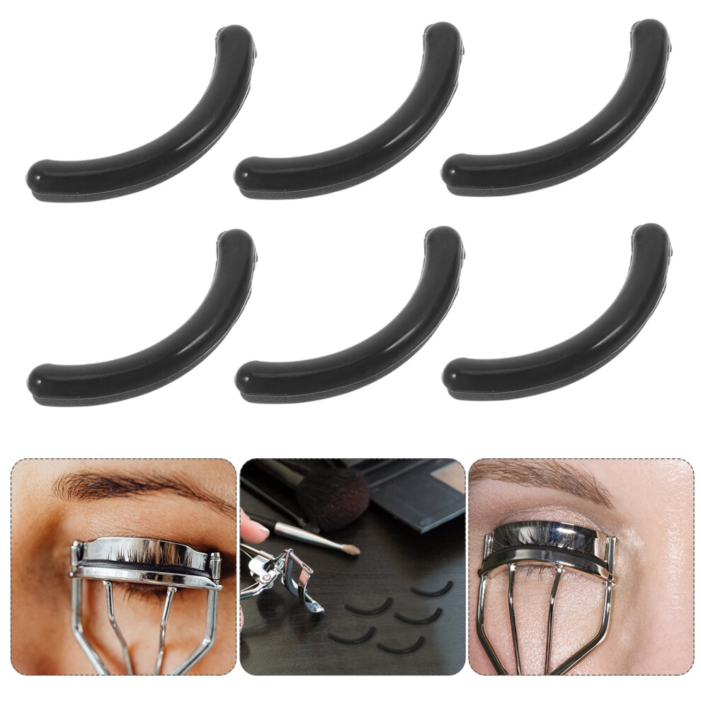 Black 16Pcs Silicone Eyelash Curler Replacement Pads Soft Rubber Refills For Universal Eyelash Curlers