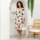 Abito midi da donna con scollo a V e maniche lunghe, patchwork, elastico in vita 5
