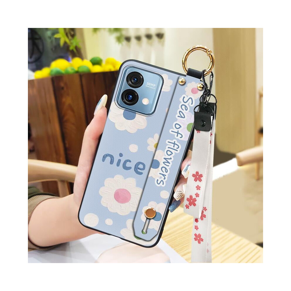 Moto G Stylus 5G 2023 Phone Case – Waterproof, Anti-Knock, Kickstand, Ring, Wrist Strap, Flower Silicone, Dirt-Resistant 9422877001309