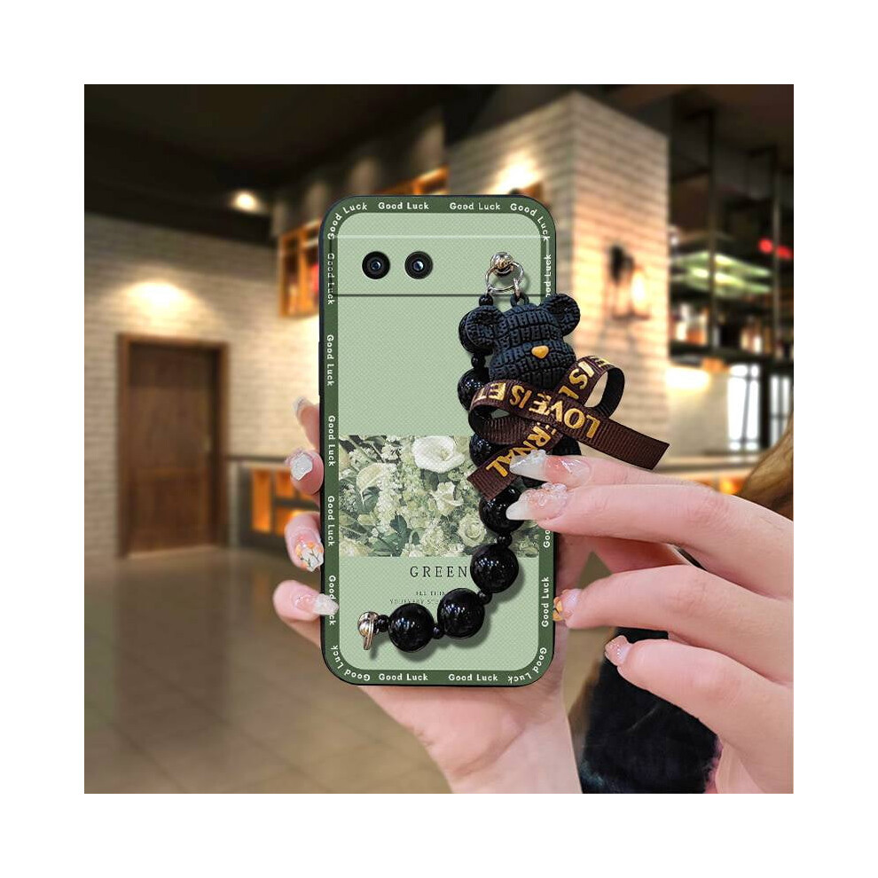 Google Pixel 8A Case – Soft Cartoon Silicone Case, Skin-Friendly, Anti-Knock, Waterproof, Dirt-Resistant, Black Pearl Pendant Design White,Black 9027700151635