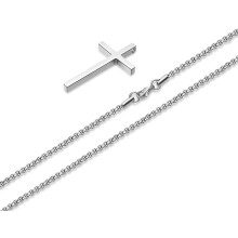 Men's Cross Necklace Stainless Steel Black Silver Gold