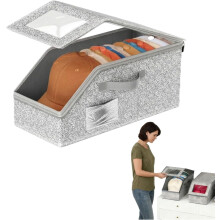 Stackable Hat Storage Boxes For Baseball Caps, Hat Organizer For Closet, With Clear Windows Zipper And Shape Protection, For Closet