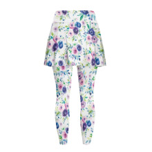 Women's Skirted Leggings Rose Violet Pink Blue L