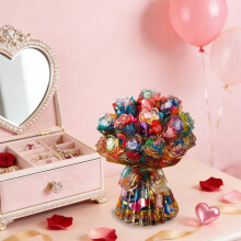 Buquê de Rosas de Cristal Decorativo - Ornamento Brilhante Feito à Mão, 1 unidade
