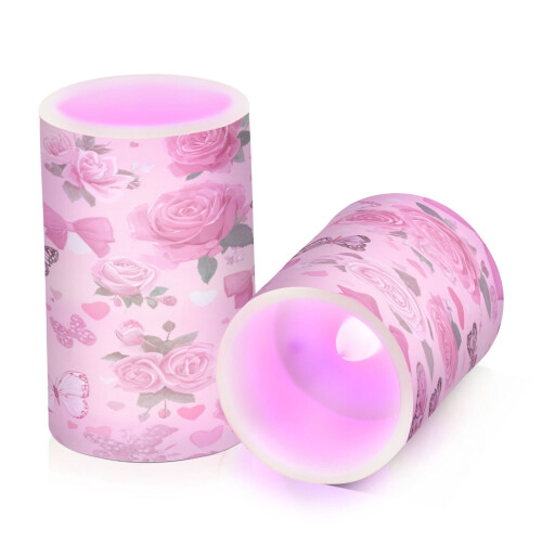 Flameless LED Candles with Remote Control Set of 2 1