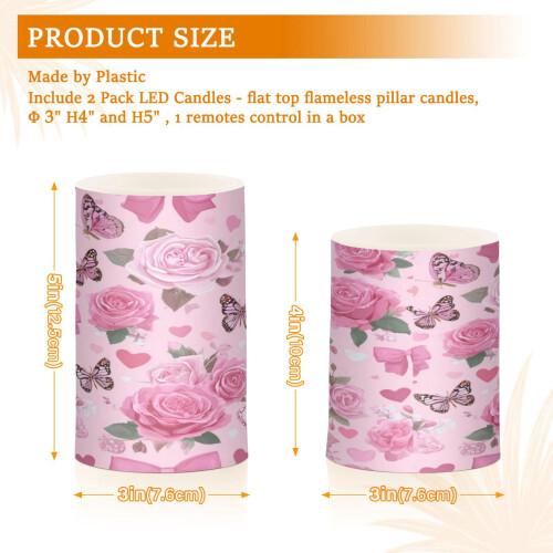 Flameless LED Candles with Remote Control Set of 2 2