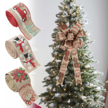 Christmas Ribbon Wired 2.5 in x 6.6 ft,Christmas Ribbon for Gift Wrapping Wedding Party Xmas tree Decoration