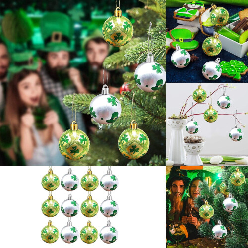St. Patrick's Day Ornament Balls Three-leaf & Hat Pattern 1