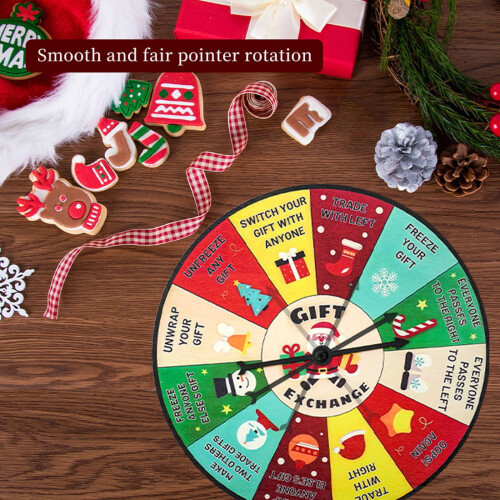 Wooden Christmas Spinning Wheel for Gift Exchange Game 1