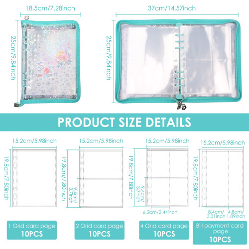 Transparent Sticker Organizer Binder with 90 Pockets and 1