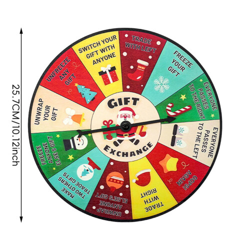 Wooden Christmas Spinning Wheel for Gift Exchange Game 2