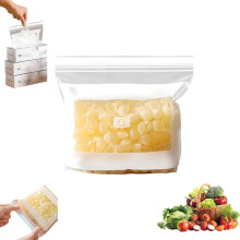 Food Grade Reusable Slider Freezer Bags, Long-Sealed Fridge Covers for Vegetables, Meat & Fruit – Compatible with Kitchen Storage