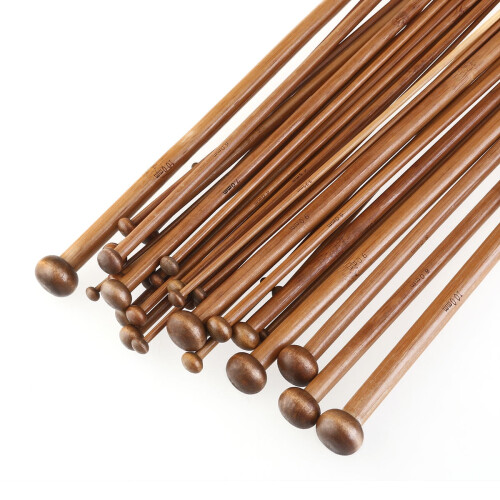 Hardwood Knitting Needles Light Brown 36 Pieces 1