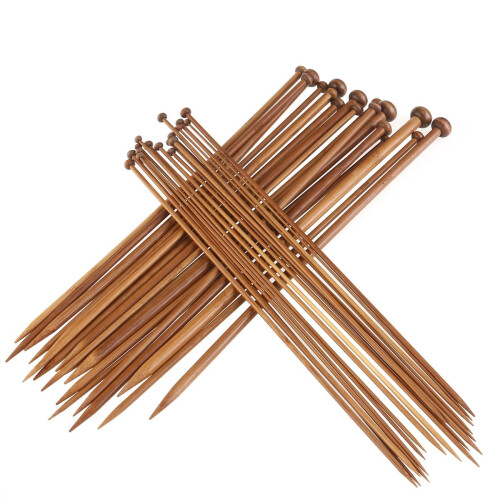 Hardwood Knitting Needles Light Brown 36 Pieces 2