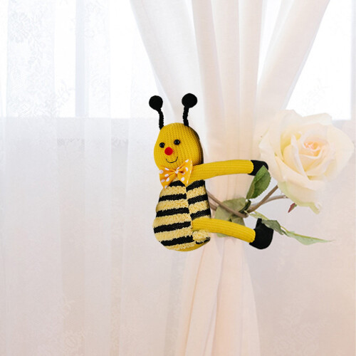 Bee Curtain Tiebacks Polyester Knitted Set of 2 1