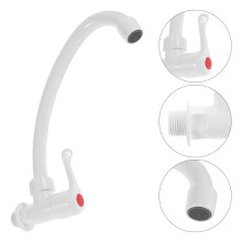 White Metal Single Handle Basin Faucet with Modern Design for Bathroom and Kitchen