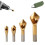 Titanium-Coated 90 Countersink Chamfer Tool Set (4 pcs), HSS Deburring Bits for Wood, Metal, Plastic, PVC 1
