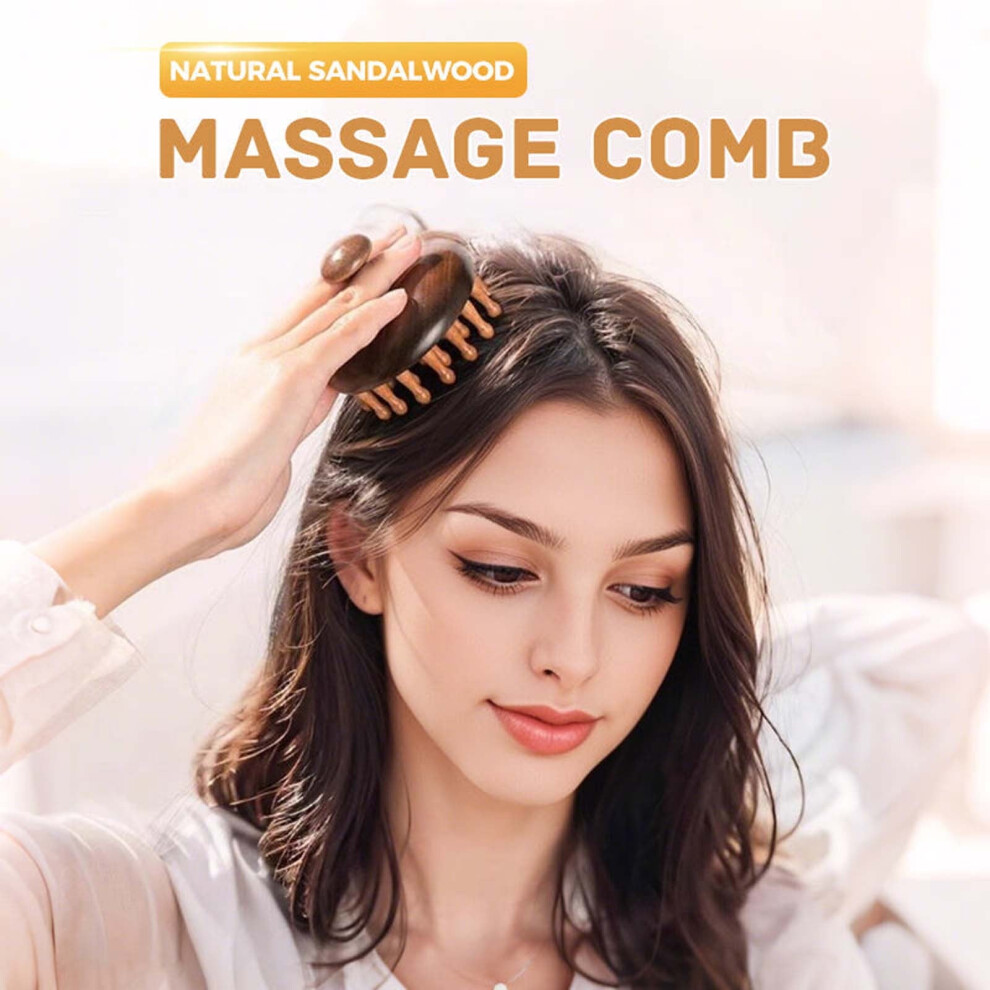 Wooden Scalp Massager Natural Sandalwood 1 Piece