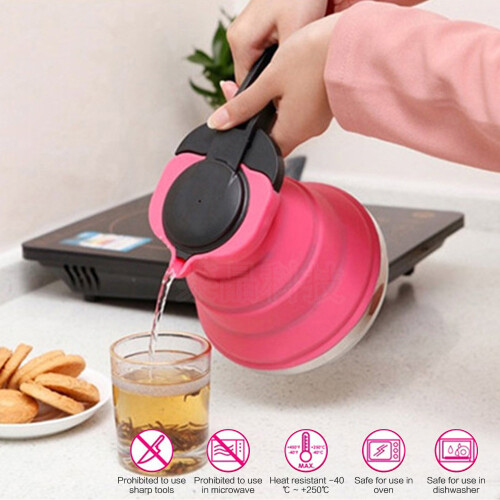 Foldable Silicone Kettle 1500ml 23x16.5x16cm Blue 1