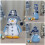 Conjunto de bonecos de pinguim e urso de tecido azul natalino 2