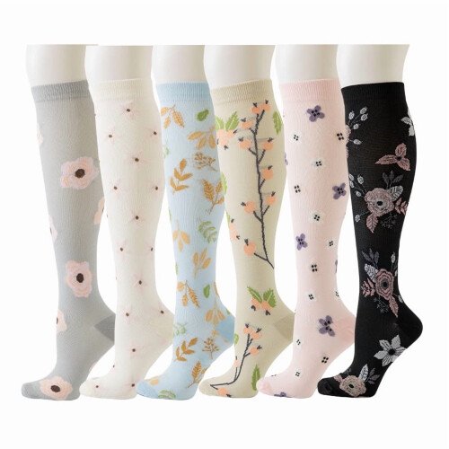 Women's Compression Socks Knee High 6 Pairs S/M