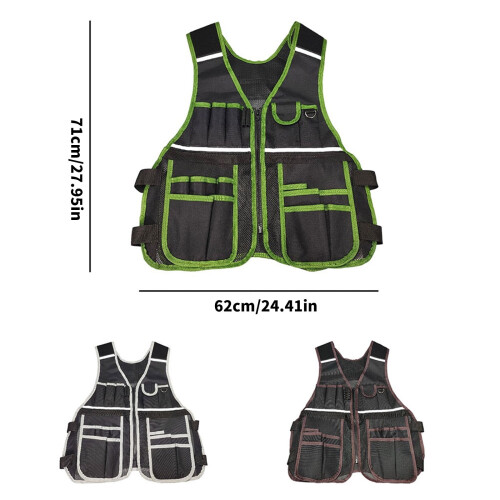 Electrician Tool Vest with Multiple Pockets and Reflective 2