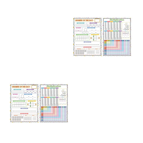 4Pcs Erasable Multiplication Chart Paper for Kids Math Classroom Use 2