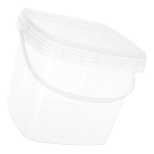 Plastic Paint Can with Lid and Handle 0.5 Gallon 2
