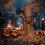 Solar Halloween Tree Lantern with Glowing Faces 5