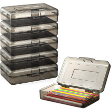 Pencil Box, Large Capacity Pencil Boxes, Hard Pencil Case with Snap-tight Lid, Plastic Storage Organizer Box