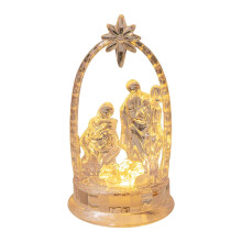 Acrylic Transparent LED Religious Holy Family Manger Mary Baby Luminous Ornaments,Suitable For Living Rooms and Bedrooms