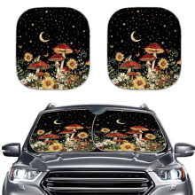Aesthetic Mushroom 2pcs Car Sunshades for Windshield – Easy Install, Front Window Cover, Compatible with Most Cars