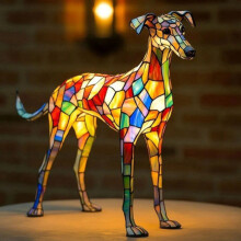 Resin Dog Night Light LED Desk Lamp Vintage Animal Decor